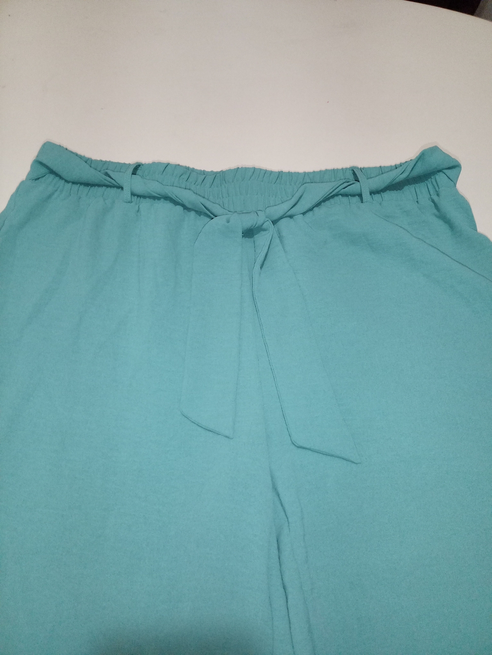 Women's Wide-Leg Drawstring Pants in Teal - Picture 2 of 4